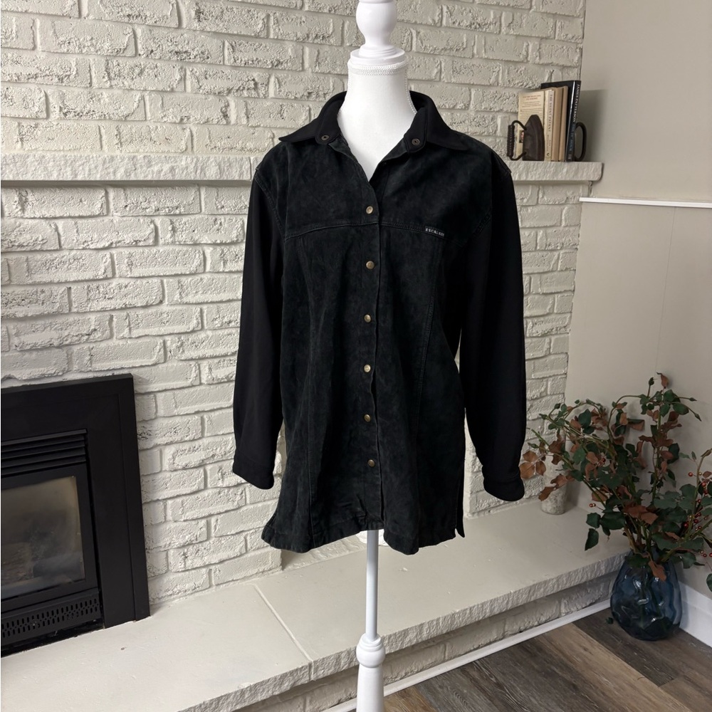 Vintage Escalade Paris Faux Suede Snap Front Shirt Jacket L